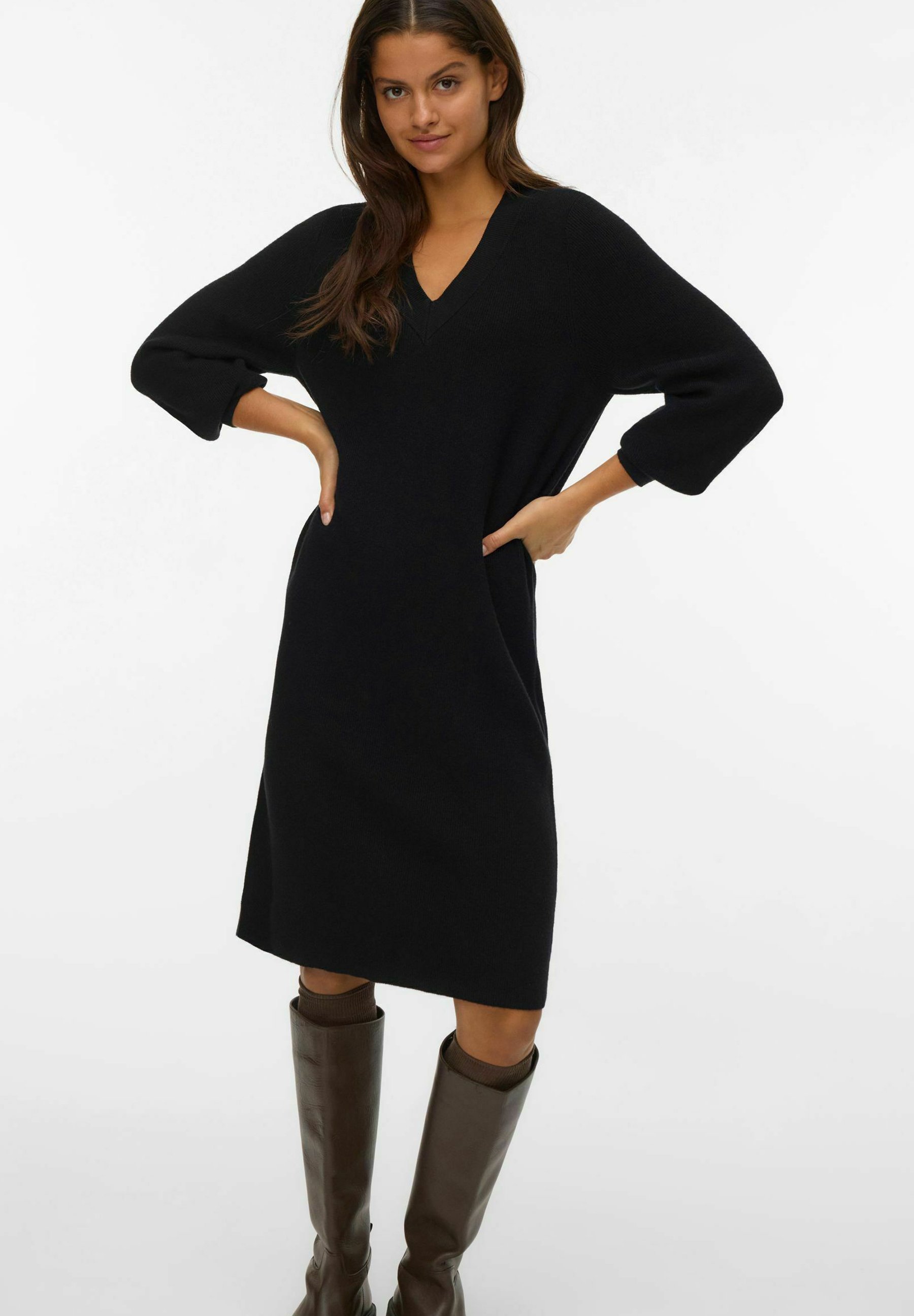 Vero Moda Gebreide jurk black/zwart