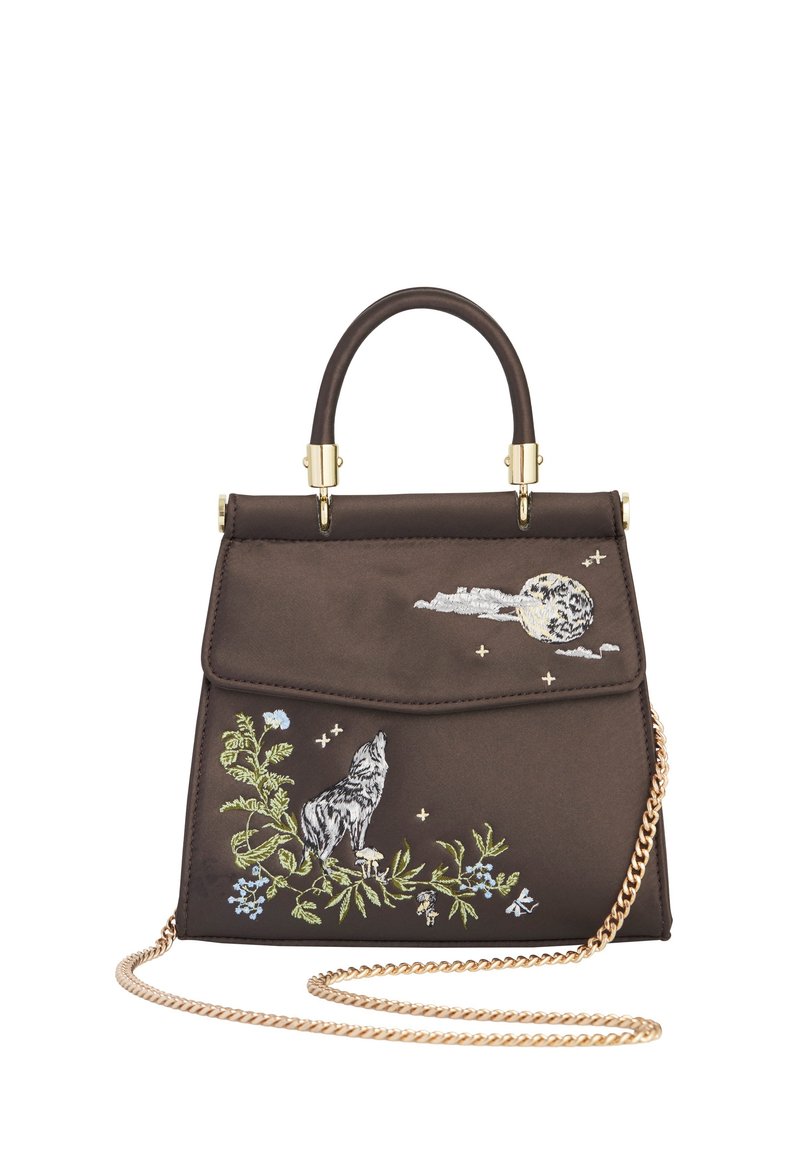 FABLE ENGLAND WOLF MOON CHARCOAL EMBROIDERED - Tote bag - charcoal ...