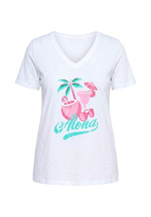 Angel of Style, T-SHIRT, BEQUEME PASSFORM, ALOHA MOTIV - T-shirt con stampa - snow white