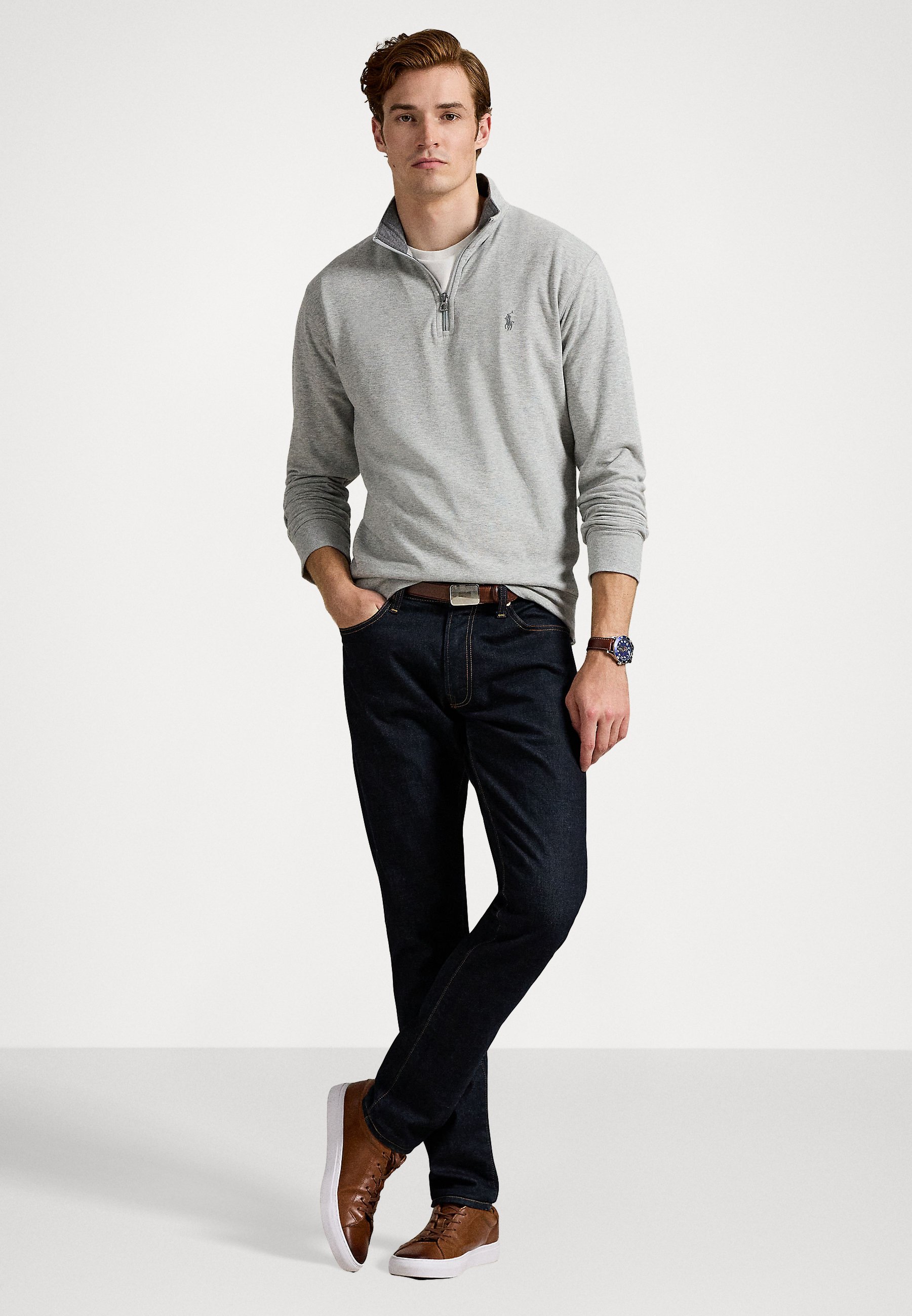 Polo Ralph Lauren LUXURY JERSEY QUARTER ZIP PULLOVER - Sudadera