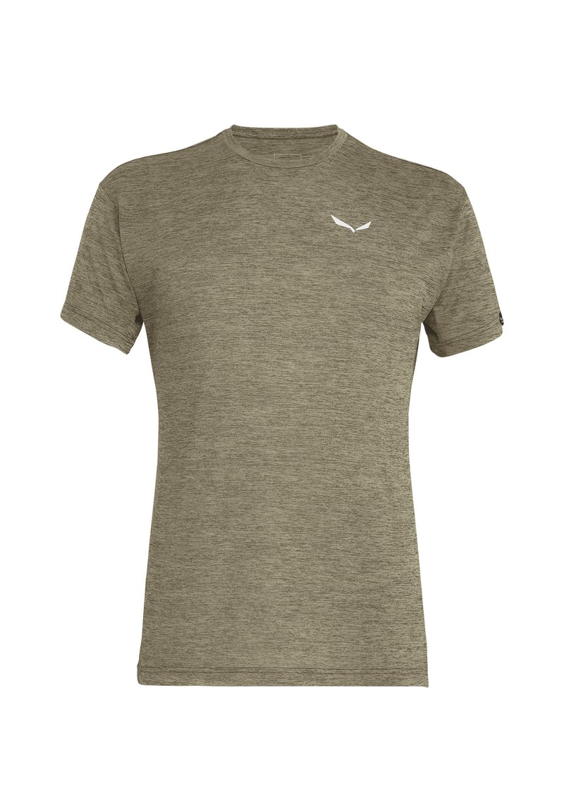 Salewa - PUEZ MELANGE DRY M S/S - T-shirt med print - dark olive melange, Förstora