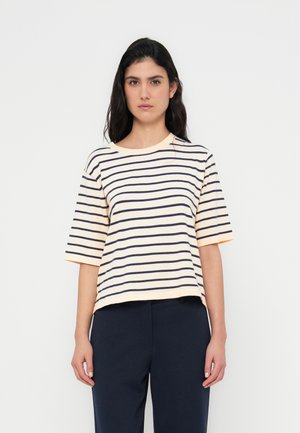 VIMALU O NECK - Pullover - sandshell/navy blazer