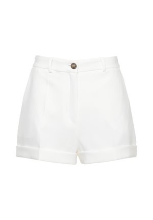 Elisabetta Franchi, SHORTS CON BOTTONE LOGATO - Shorts - avorio
