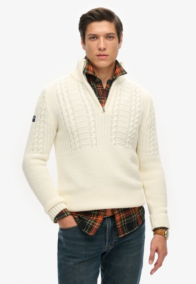 Superdry & Co CABLE - Strickpullover - winter white