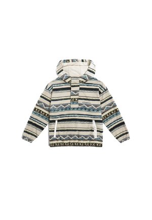 Fleecepullover - grey ikat stripe