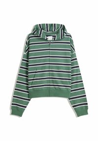 STRIPED - Mikina na zip - evergreen
