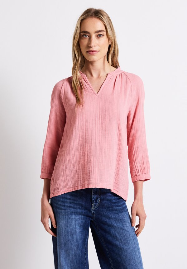 MIT RÜSCHEN - Bluse - rosa