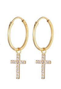 Elli SPARKLING CROSS - MIT KRISTALLEN VON SWAROVSKI® - Ohrringe - gold-coloured