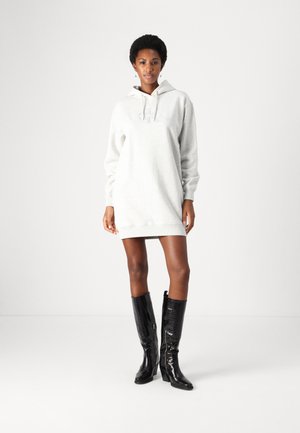 MONOLOGO HOODIE DRESS - Nappali ruha - ivory grey