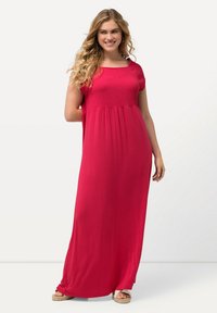 Ulla Popken GESMOKTE  CARRÉHALS - Pletené šaty - dark pink