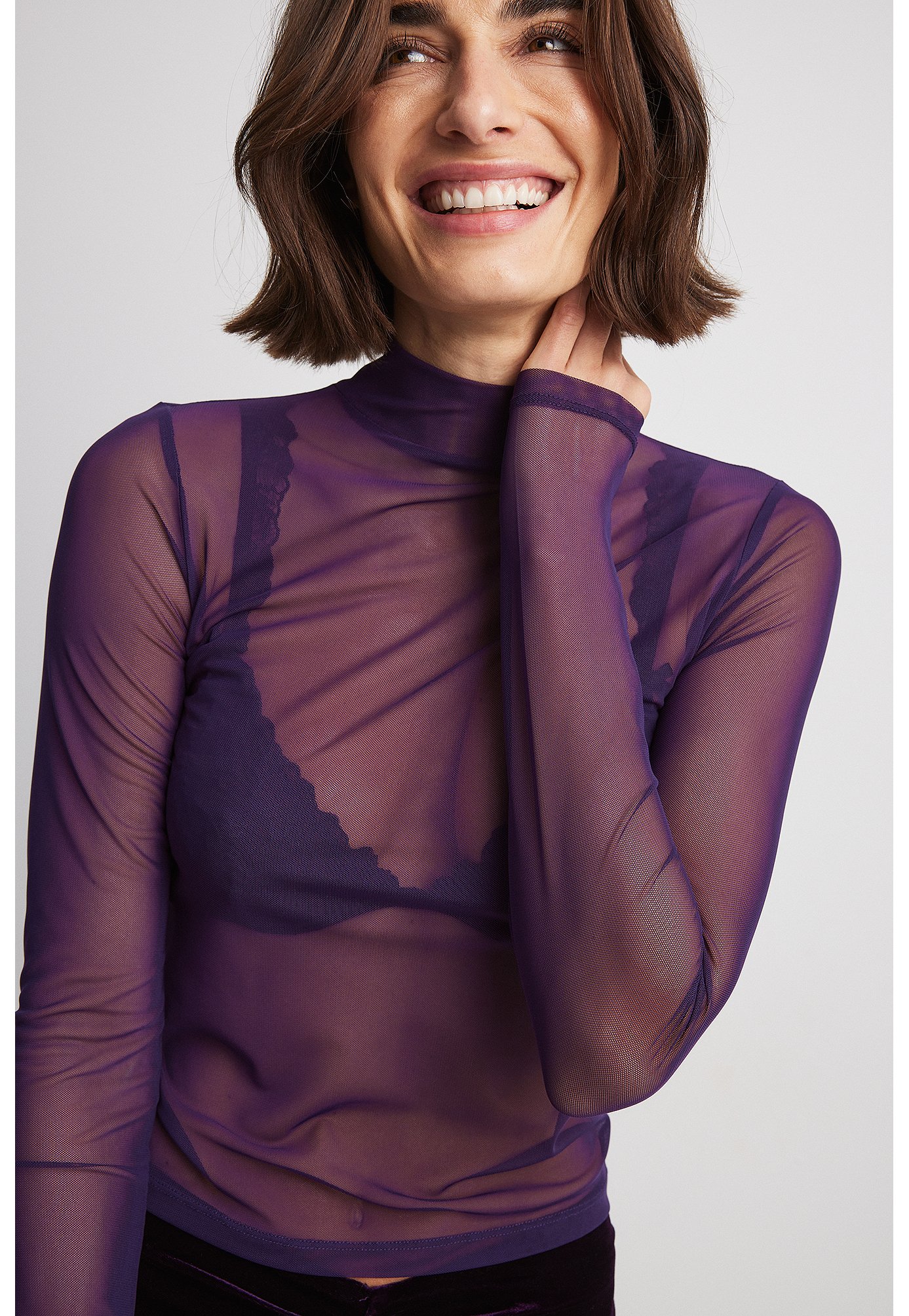 lavender mesh top