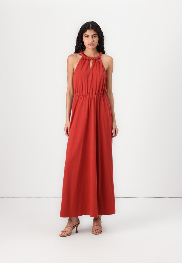 VIMILLA BRAIDED MAXI DRESS - Jersey dress - brick dust