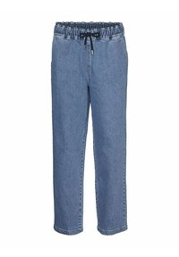 LOCKER GESCHNITTEN VMCALLIE MID RISE KAROTTE LOCKER GESCHNITTEN - Široke kavbojke - medium blue denim