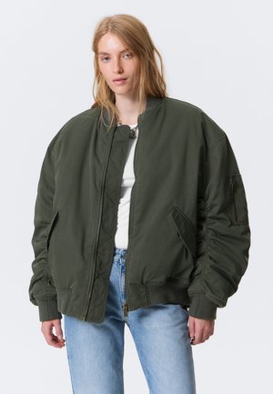 OVERSIZED - Bomber stiliaus striukė - washed khaki