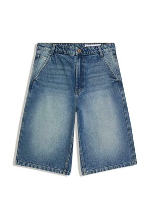 Bershka, BAGGY BERMUDA - Farmer rövidnadrágok - blue denim