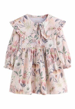 REGULAR FIT - LONG SLEEVE COLLARED - Tričkové šaty - pink floral print