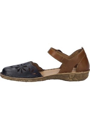 Ankle strap ballet pumps - schwarz kombi