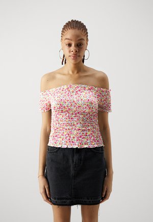 JDYBOA ANN SMOCK - Toppi - cloud dancer /magenta