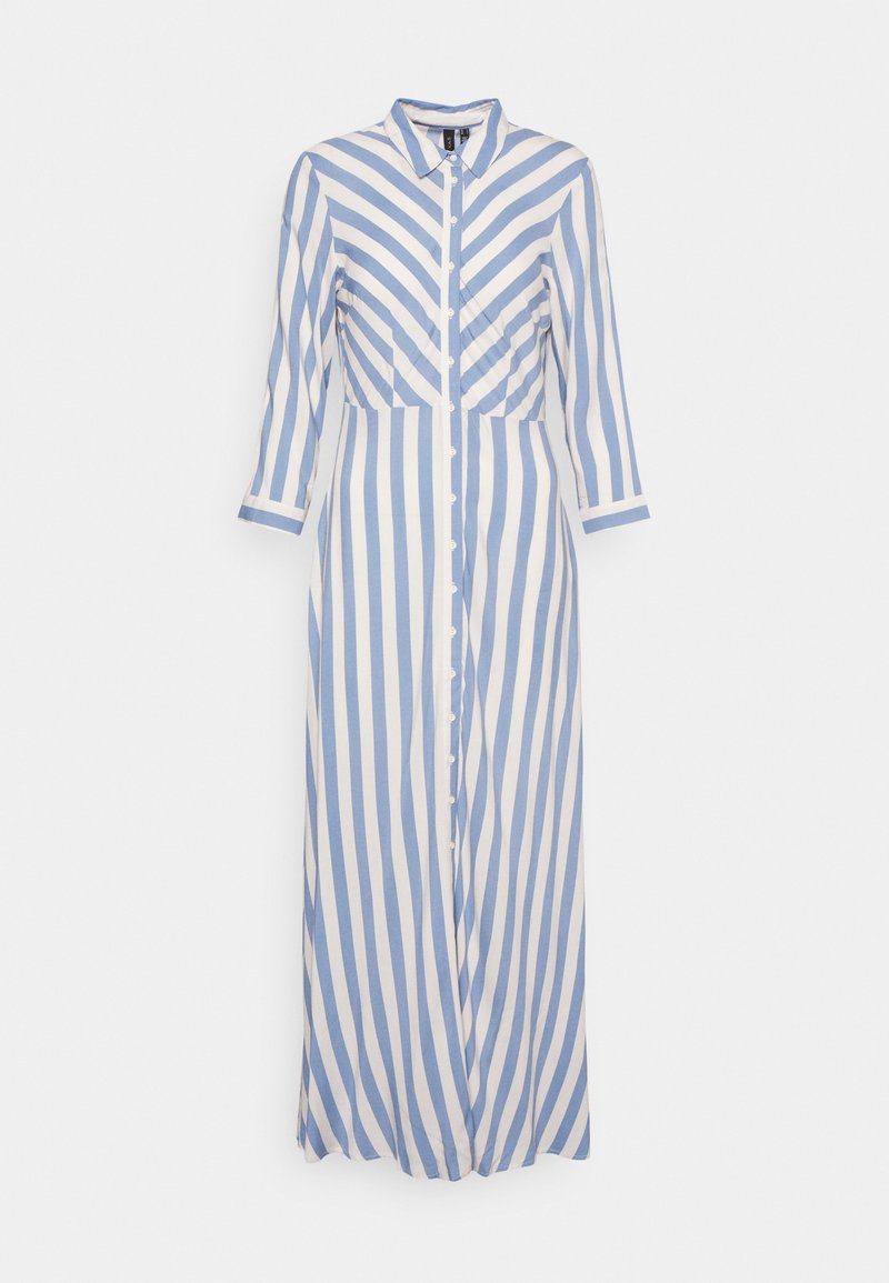 YAS YASSAVANNA LONG SHIRT - Vestido comprido - dusty blue/eggnog