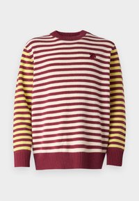 PEHMYT TASARAITA UNISEX - Džemper - wine red/white/yellow