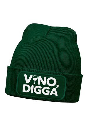 MIT SPRUCH AUFDRUCK LUSTIG VINO DIGGA - Beanie - dunkelgrün