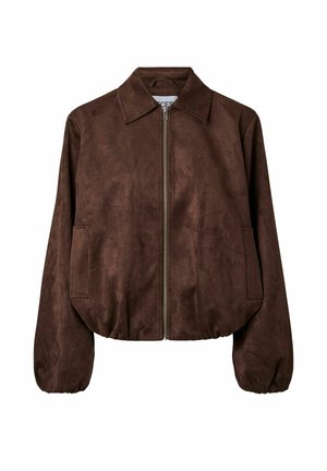 Pieces, BOMBERJACKE PCFOLINE BRUSHED - Μπουφάν από συνθετικό δέρμα - hot fudge