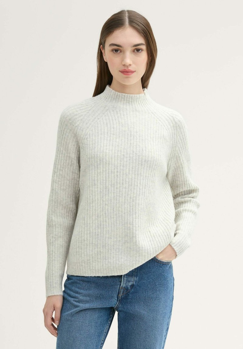 TOM TAILOR DENIM MIT STEHKRAGEN - Vesta - marble beige melange
