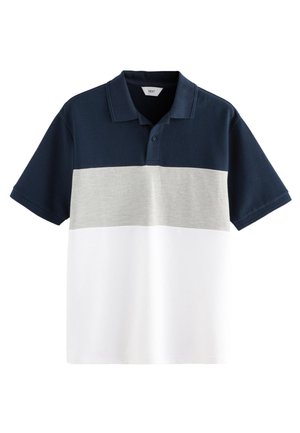 Next, CHEST BLOCK STANDARD - Bluză polo - navy blue grey