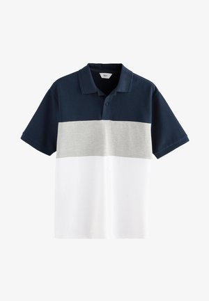 Next, CHEST BLOCK STANDARD - Bluză polo - navy blue grey