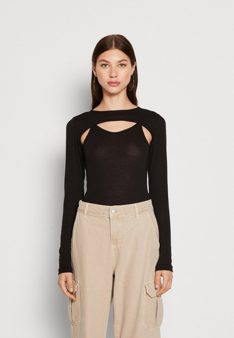 Noisy May NMTOKYO CUT OUT - Μπλούζα με μακριά μανίκια - black