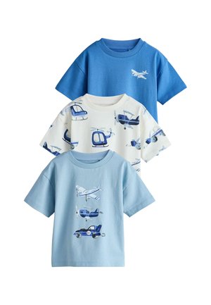 Next, REGULAR FIT - SHORT SLEEVE GRAPHIC T-SHIRT 3 PACK  . - T-shirt imprimé - blue planes