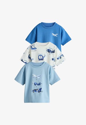 Next, REGULAR FIT - SHORT SLEEVE GRAPHIC T-SHIRT 3 PACK . - T-shirt imprimé - blue planes