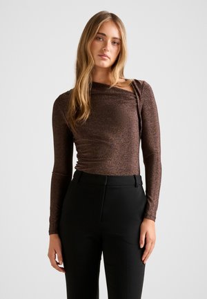 Forever New ROMA GLITTER - Top s dlouhým rukávem - dark bronze