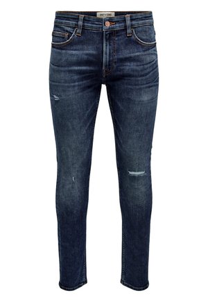 SLIM NOOS - Karcsúsított farmerek - dark blue denim