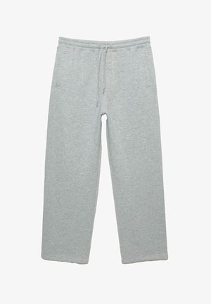 Pantaloni della tuta grigio chiaro con vita elasticizzata, cordino, tasche laterali e una vestibilità relaxed con gamba dritta.