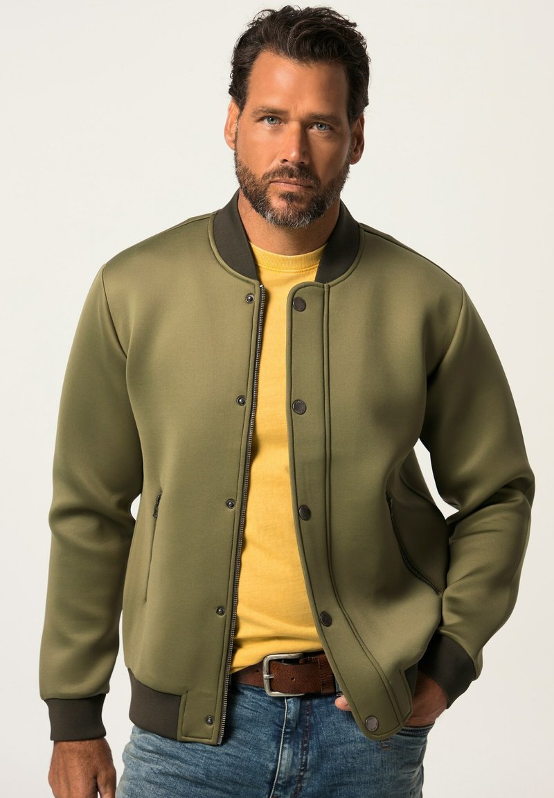 JP1880 COLLEGE EKRAGEN ZIPPER - Tröja med dragkedja - khaki