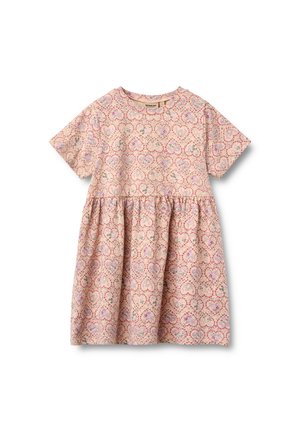 Wheat, Robe en jersey - magenta heart flowers