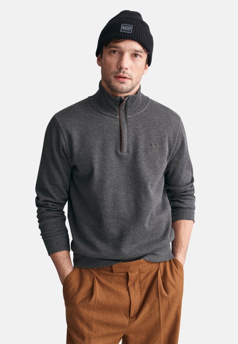 GANT SACKER HALF-ZIP - Felpa - antracit melange