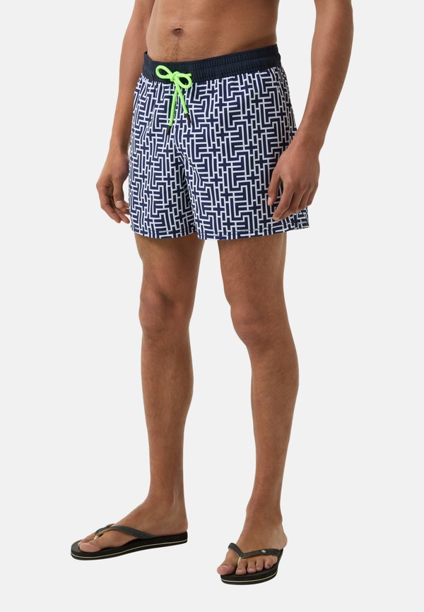 Badeshorts - dunkelblau weiß