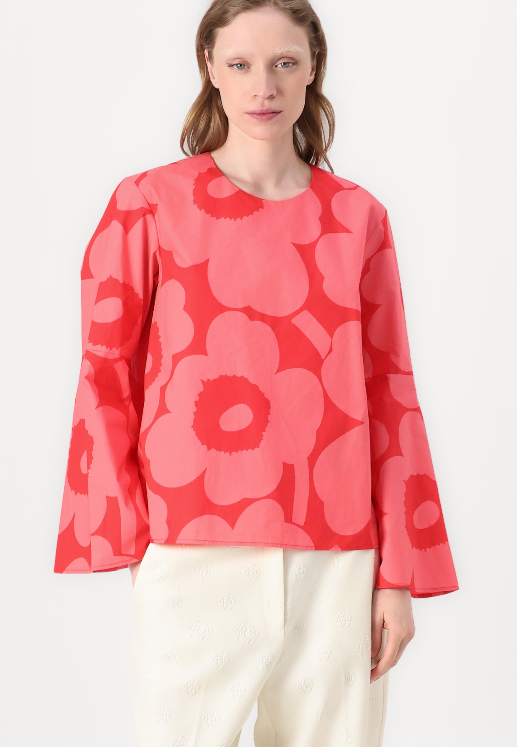 Marimekko PELARGONI UNIKKO - Blouse - red/pink/red - Zalando