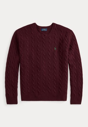 Polo Ralph Lauren, CABLE-KNIT WOOL-CASHMERE SWEATER - Striktrøje - aged wine heather