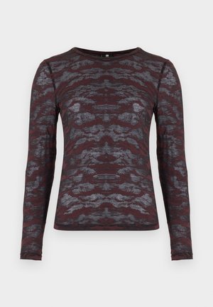 G-STAR SLIM - Long sleeved top - dark port red lace wave
