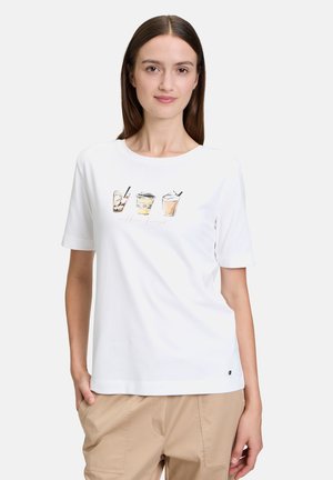 CASUAL MIT STRASS - T-shirt print - white mint