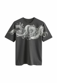 Next TATTOO FLORAL 3 PACK REGULAR FIT - T-shirt med print - white black khaki