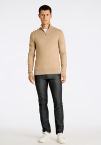 Lindbergh HALF ZIP L/S - Neule - sand mel