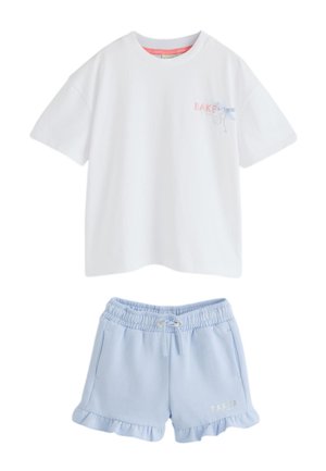 Baker by Ted Baker REGULAR FIT - 2 PIECE OVERSIZED BACK GRAPHIC T-SHIRT & FRILL SHORT SET . - Verryttelyhousut - blue
