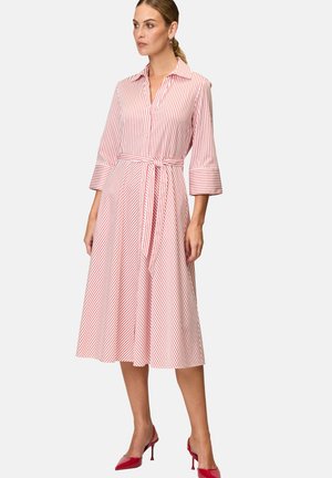 MIDI MIT BINDEGÜRTEL - Shirt dress - creamred
