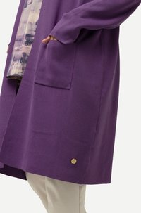 Ulla Popken LONG OPEN FRONT SWEATER - Gilet - aubergine