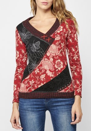 MANGA LARGA ESTAMPADO FLORAL - Top s dlouhým rukávem - rojo