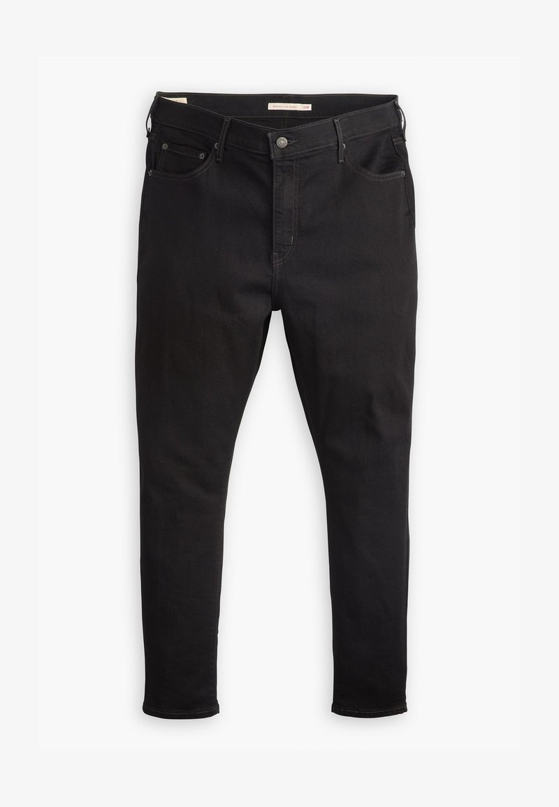 Schwarze Denim-Jeans in Slim Fit, ausgestattet mit einem klassischen Fünf-Taschen-Design, metallischem Knopfverschluss und dezenten Nahtakzenten.